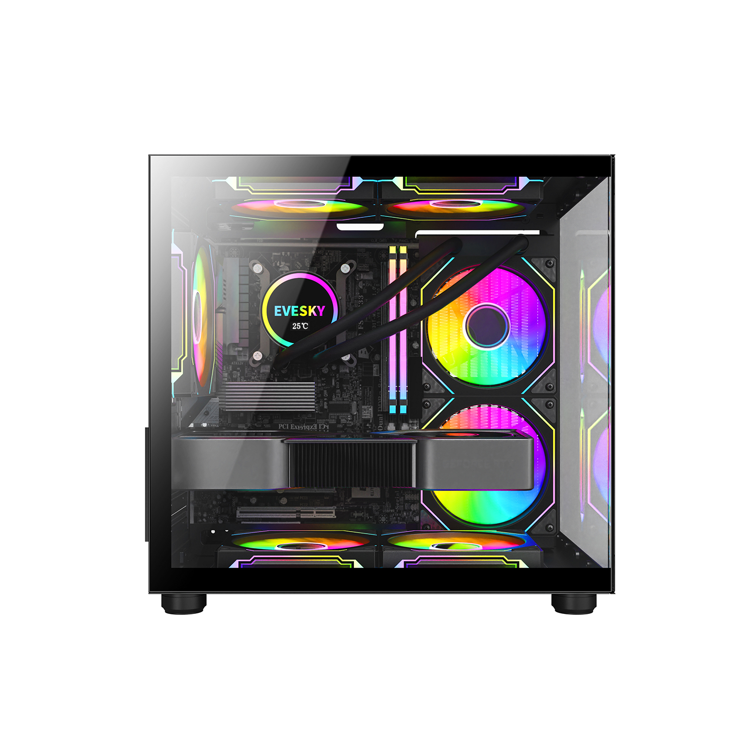 Корпус игровой EVESKY Q3 + 3 ARGB кулера