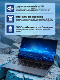 Ноутбук для работы и учёбы NX15 Intel N95 IrisXe Full Hd 60 Hz